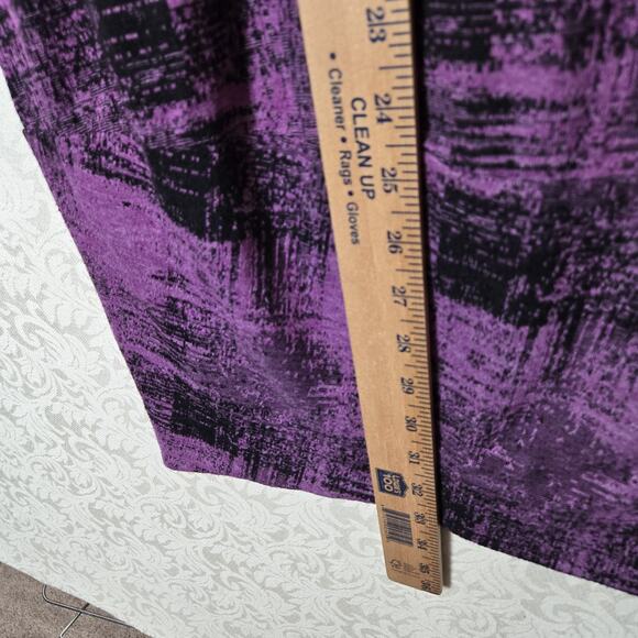 Cut Loose Maxi Skirt sz M* Purple Black Pull On Elastic Waist Pockets - Picture 11 of 12